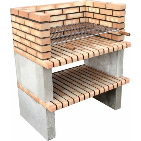 Module barbecue en briques teintées Grao 100x70x120 cm  Socle pour barbecue de jardin extérieur (1/5)