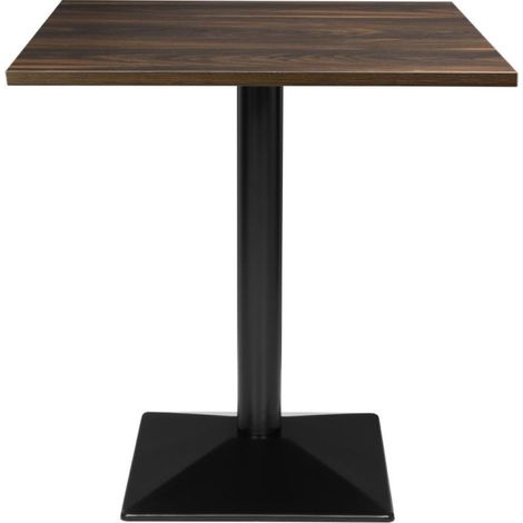 Table carrée Complete effet bois foncé 700mm - BOLERO (1/5)