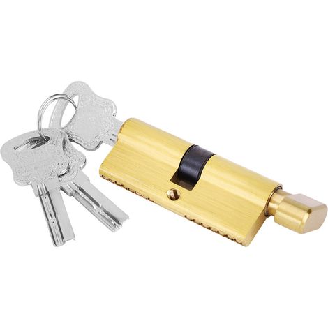 Cylindre de serrure en cuivre avec 3 clés - Protection anti-effraction pour votre maison - Cylindre de serrure pour porte de chambre (1/5)