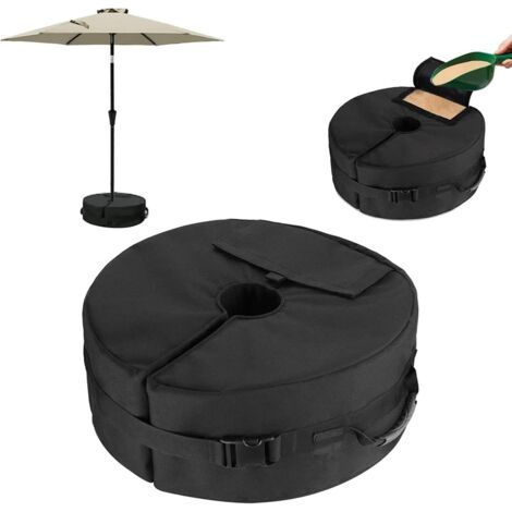 Sac de Poids de Base pour Parasol Rond, Amovible 18" Pieds de Parasols Sac de Poids, Portable Jardin Patio Umbrella Base Sandbag pour Extérieur Balcon Plage Tente Auvent Support de Sable (1/5)