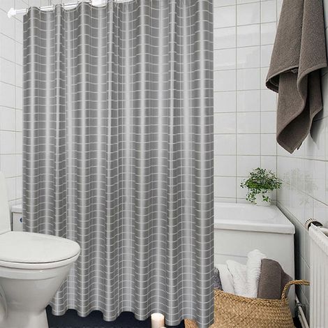 Rideau de douche moderne et universel pour toutes les saisons, idéal pour la salle de bain. Ensemble de rideaux de douche longs (pp652). (1/5)