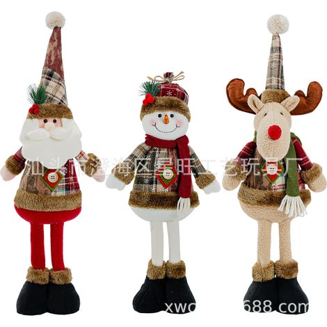 Poupée de noël télescopique, vieil homme, bonhomme de neige, Elk, fournitures de décoration, atmosphère régulière (1/5)