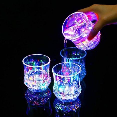 4pcs Gobelet LED, Détection automatique, Changement de couleur, Plastique acrylique, Fête Bar Noël (1/5)