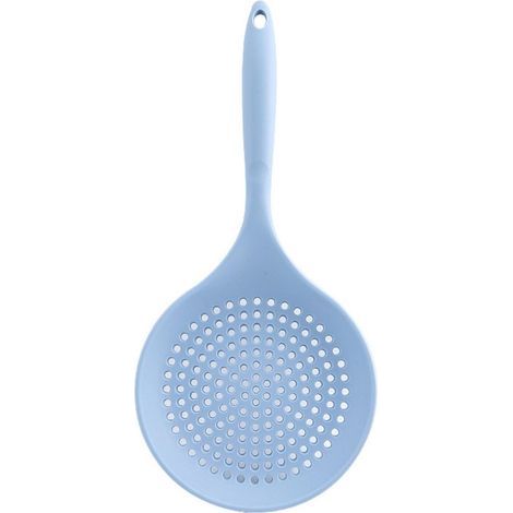 Colador de silicona grande, grueso y de una sola pieza, resistente al calor, apto para alimentos, con mango largo para fideos, utensilio de cocina doméstico, cuchara espumadera con mango. (1/5)