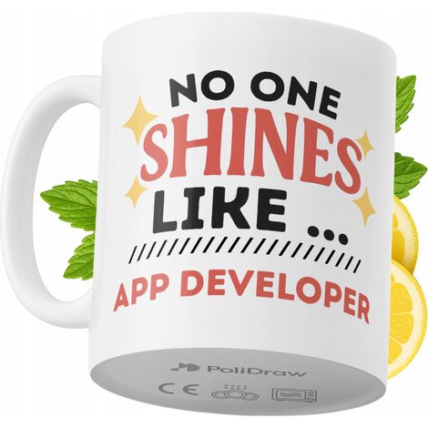Tazza divertente e umoristica per sviluppatori di app, ideale per caffè e tè, con grafica e testo divertenti. Perfetta per compleanni, onomastici e festività. Tazza premium per occasioni speciali, per (1/5)