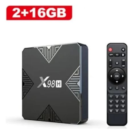 Boîtier Smart TV X98h, Android 12, 4K, Bluetooth 5.0, 2+16 Go, kit (1/2)