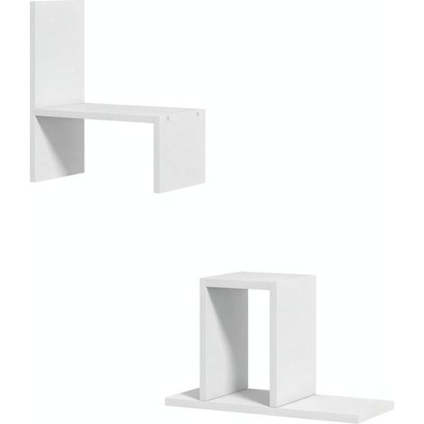 Estantería modular de escritorio blanca de MDF, 2 piezas (1/5)