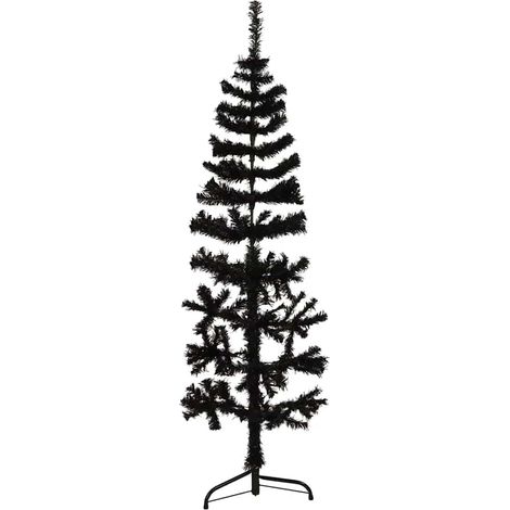 Künstlicher Halb-Weihnachtsbaum Ständer Schlank Schwarz 120 cm