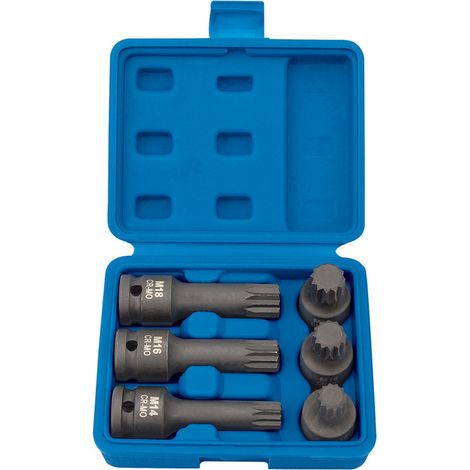 Draper Expert 6-Piece 1/2-Inch Drive Impact Spline Bit Set with Square Drive Compatibility (1/5)