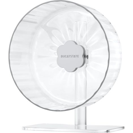 Roue pour hamster - 26 cm - Silencieuse - Jouet pour hamster - Transparent - Disque antidérapant - Pour Totoro Mouse, écureuil, chinchilla, petit animal de compagnie (transparent) (1/5)