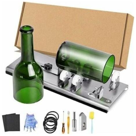 LaBlanc - Kit de coupe pour bouteille en verre réglable Outil de bricolage, ensemble de machine de découpe en acier inoxydable pour vin bière alcool whisky alcool champagne bouteilles rondes de soda (1/5)