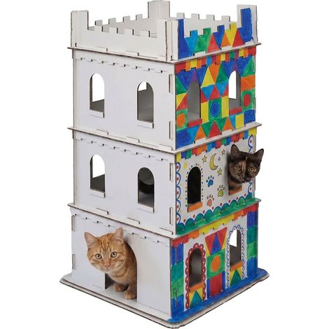 Large Cardboard Cat House - 3-Level, Easy Assemble (1/5)