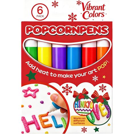 Ensemble de stylos à popcorn - Loisirs créatifs amusants, stylos à dessin 3D multicolores pour enfants (lot de 6) (1/5)
