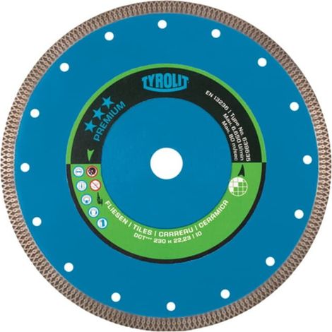 TYROLIT Diamant-Trennscheibe PREMIUM Fliesen, Scheiben-Ø: 230 mm