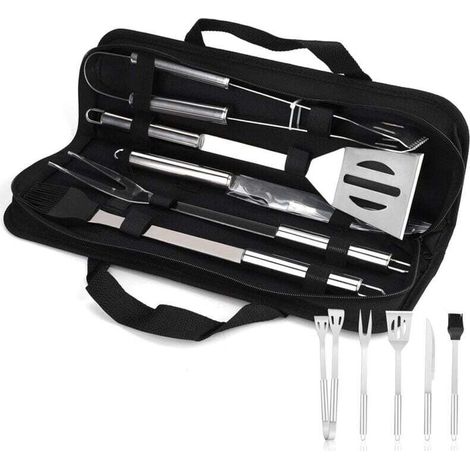 Piece BBQ Set, Stainless Steel BBQ Set, BBQ Tools, BBQ Accessories, Garden, Outdoor, Hiking MUMU (1/4)