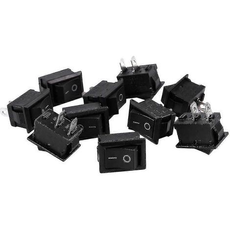 Lot de 10 mini interrupteurs à bascule marche/arrêt pour bateaux, 6 A/250 V ou 10 A/125 V CA, à 2 cosses à souder (1/5)