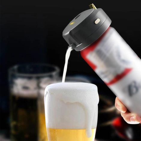 Beer Foamer - Electric Beer Bubbler for Bottled and Canned Beer - Portable Foam Generator for Home Bar and Parties - 1 Unit (1/4)