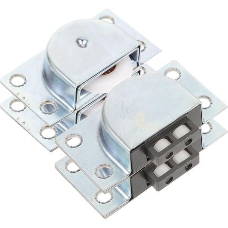 4pièces Kit de Roulettes pour Portes Coulissantes de Meubles Poulies Nylon Résistantes pour Armoires et Placards Installation Facile et Glissement Fluide (1/5)