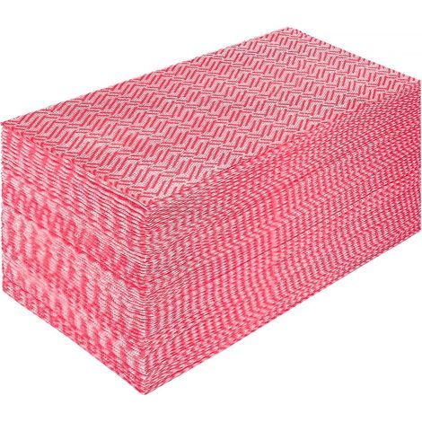 60 Disposable Cleaning Cloths, 33x60 cm Red, Machine Washable, Reusable for Household Use (1/5)