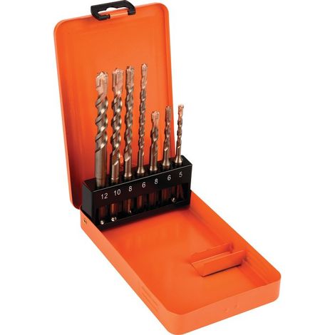 Maletín de brocas para hormigón 4t SDS 7 piezas