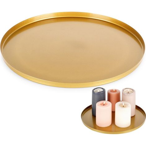 Supporto per composizioni decorative di candele, in metallo color oro, 30 cm