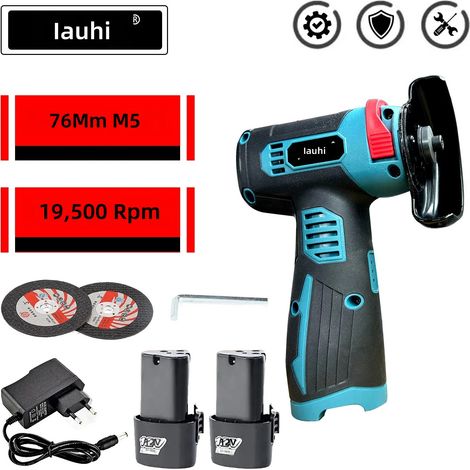 Mini meuleuse d'angle sans fil 12 V, moteur à balais, batterie au lithium, polisseuse et coupeuse