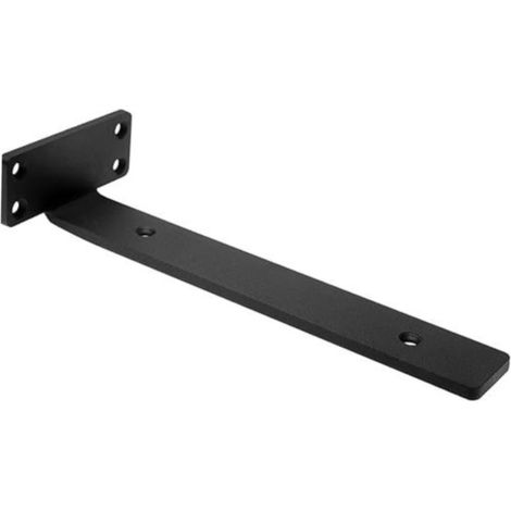 Soporte para estante flotante, soporte en forma de L de metal negro, para soporte de estantes de bricolaje (negro, 15 cm de largo, 1 pieza). (1/5)
