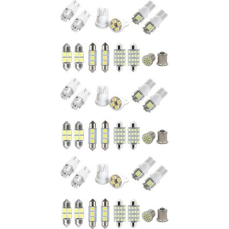 42X Blanc LED Intérieur de Voiture Intérieur Lumière DôMe Coffre Carte Ampoules de Lampe de Plaque D'Immatriculation (1/2)