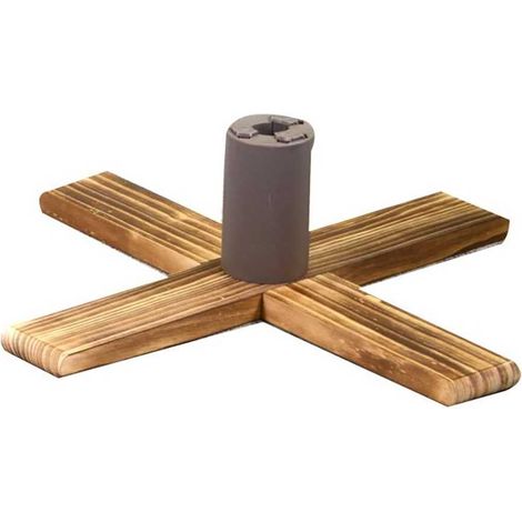 BASE PER ALBERO IN LEGNO REGOLABILE NATURALE 54X54H16CM PIEDE (1/2)