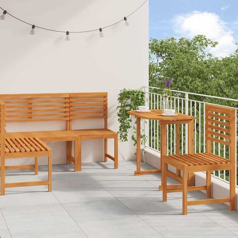 Garden Bench Set 4 pcs Brown Solid Acacia Wood vidaXL (1/5)