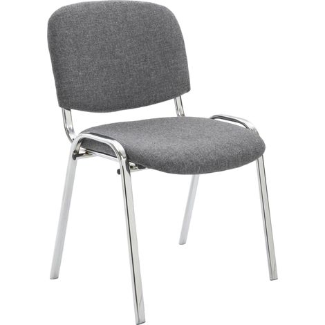 Besucherstuhl Ken Chrom Stoff grau