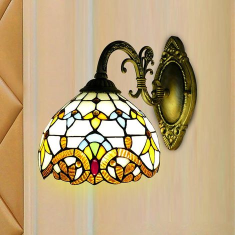 Gojoy – Applique murale victorien 10W LED – Verre beige – Culot E27 – Éclairage intérieur pour salon et couloir – Dimensions 25x20cm (1/5)