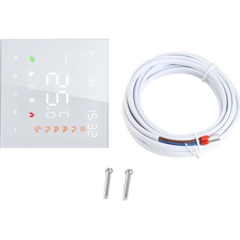 Thermostat mural intelligent numérique pour chauffage électrique WiFi, contrôle vocal Thermostat de chauffage par le sol programmable numérique 16A à écran LCD tactile (1/5)