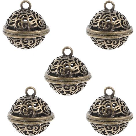 Lot de 5 clochettes vintage à faire soi-même, pour la création de bijoux et la décoration de Noël ou autres fêtes pour animaux. (1/5)
