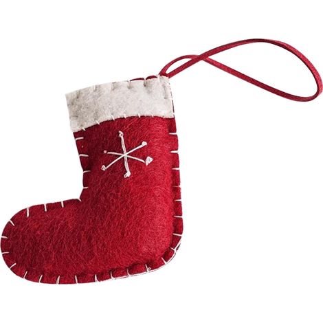 Guirlande De Noël En Feutre - Mittens En Feutre Rouge - Décoration Arbre De Noël - Accessoire Fête De Fin D'Année - Lot De 1 Pièce (1/5)