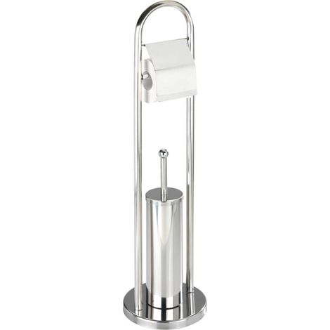 Porte-brosse WC sur pied en acier inoxydable – Design anti-odeurs – Hauteur 81 cm – Base solide pour stabilité maximale (1/5)