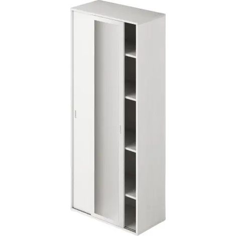Armario con puertas correderas y estantes color Blanco 212x90x43cm (1/2)