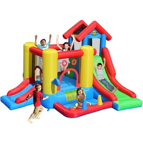 Castello Giostra Gonfiabile 7 in 1 con Pompa Inclusa Happy Hop (1/10)