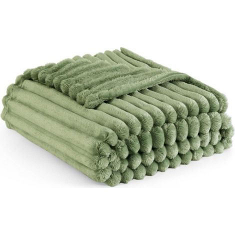 Plaid Canape - 100 x 150 cm - Flanelle Polaire Douce - Vert D Eau - 1 Unite