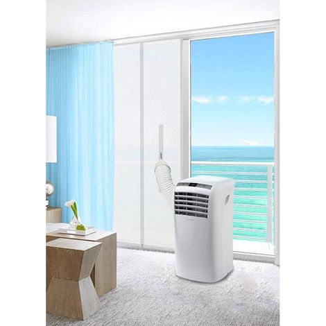 Revêtement de fenêtre - 210 x 90 cm - Kit d'étanchéité pour climatiseur mobile - Joint simple tuyau - Fixation velcro - Pour porte coulissante et porte-fenêtre - Wit (1/5)