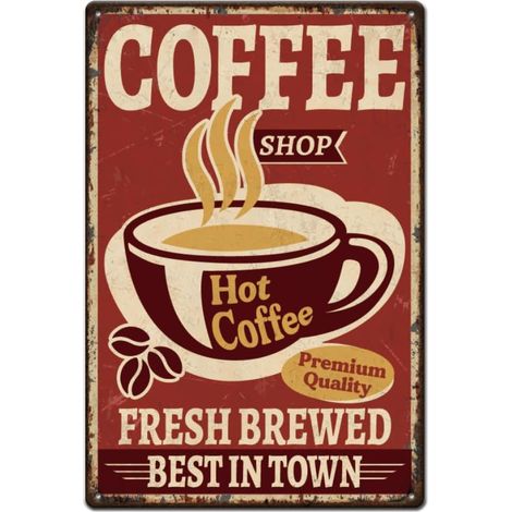 Metal Plaque Metal Wall Plaque Drinks Wall Poster Art Cafe Wall Decoration Outdoor Decorative Panel Metal (1/5)