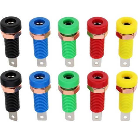 10 fiches bananes - Couleurs assorties - Haut-parleurs et amplificateurs audio - 30 V à 60 V, 24 A (1/5)