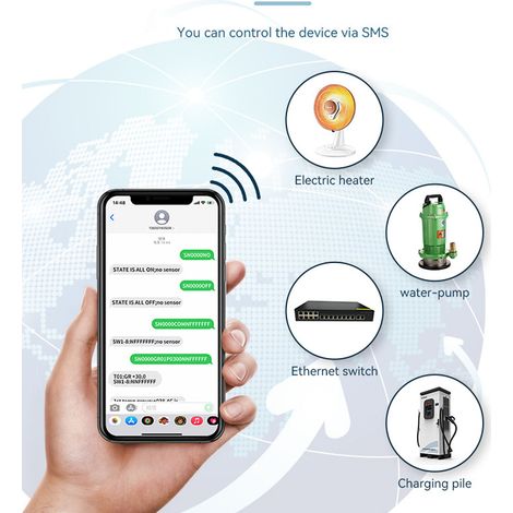 Intelligente Steuersteckdose gemäß europäischer Norm 110-250V zur Fernsteuerung von Wasserpumpen, Routern und Elektrogeräten per Mobiltelefon, Festnetztelefon und SMS. (1/5)