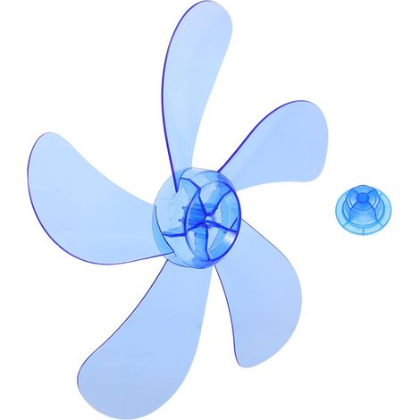 Pales de rechange pour ventilateur sur pied 38 cm — 5 pales en plastique bleu foncé (écrou de fixation inclus) — Accessoire universel pour ventilateurs d'intérieur — Pièce de rechange durable