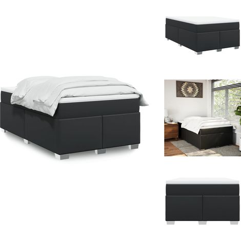Sommier à lattes de lit avec matelas noir 120x190 cm similicuir - Sommier À Lattes De Lit - Sommiers À Lattes De Lit - Lit - Meuble De Chambre À Coucher (1/5)