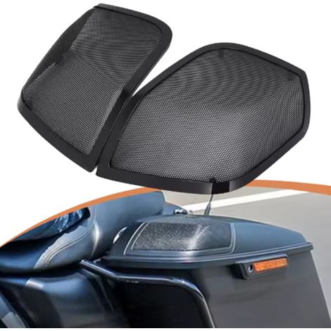 Convient aux Harley-Davidson Glide Road King CVO à double feu arrière, cache haut-parleur noir pour valise latérale (14-22 ans). (1/5)