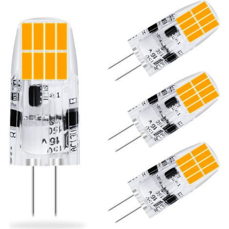 Ampoule LED G4 2 W, blanc chaud 2700 K. Ampoules LED G4 de 2 W équivalent à une ampoule halogène G4 de 20 W. Microcapsule LED G4 296 lm, non dimmable, lot de 4. (1/5)