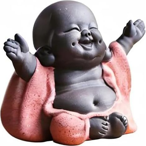 Bouddha Maitreya, statue de Bouddha en céramique, pièces de thé, mini-sentis pièces de Bouddha, pièces de jardin à la maison