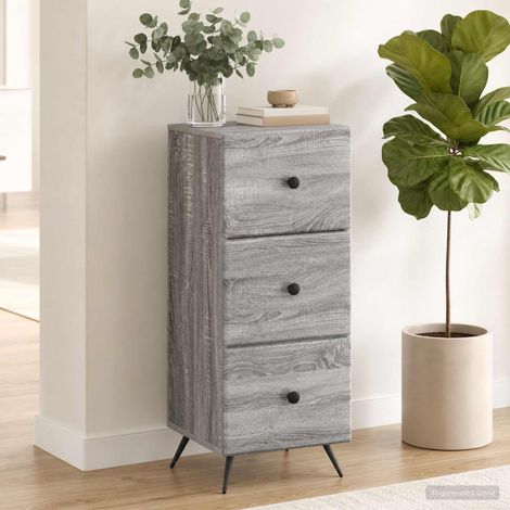 vidaXL Armoire à tiroirs Sonoma gris 33 x 34,5 x 90 cm (1/5)