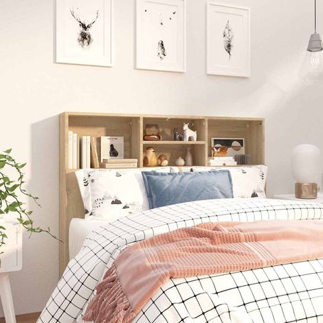 vidaXL Mueble cabecero color roble Sonoma 120x19x103,5 cm (1/5)